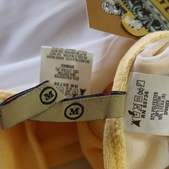 Juicy Couture Med Bikini Velour Yellow Aqua New! - Picture 7 of 8